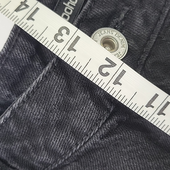 Boohoo BLUE Black Distressed High Waist Jeans SZ 10 - Picture 8 of 14